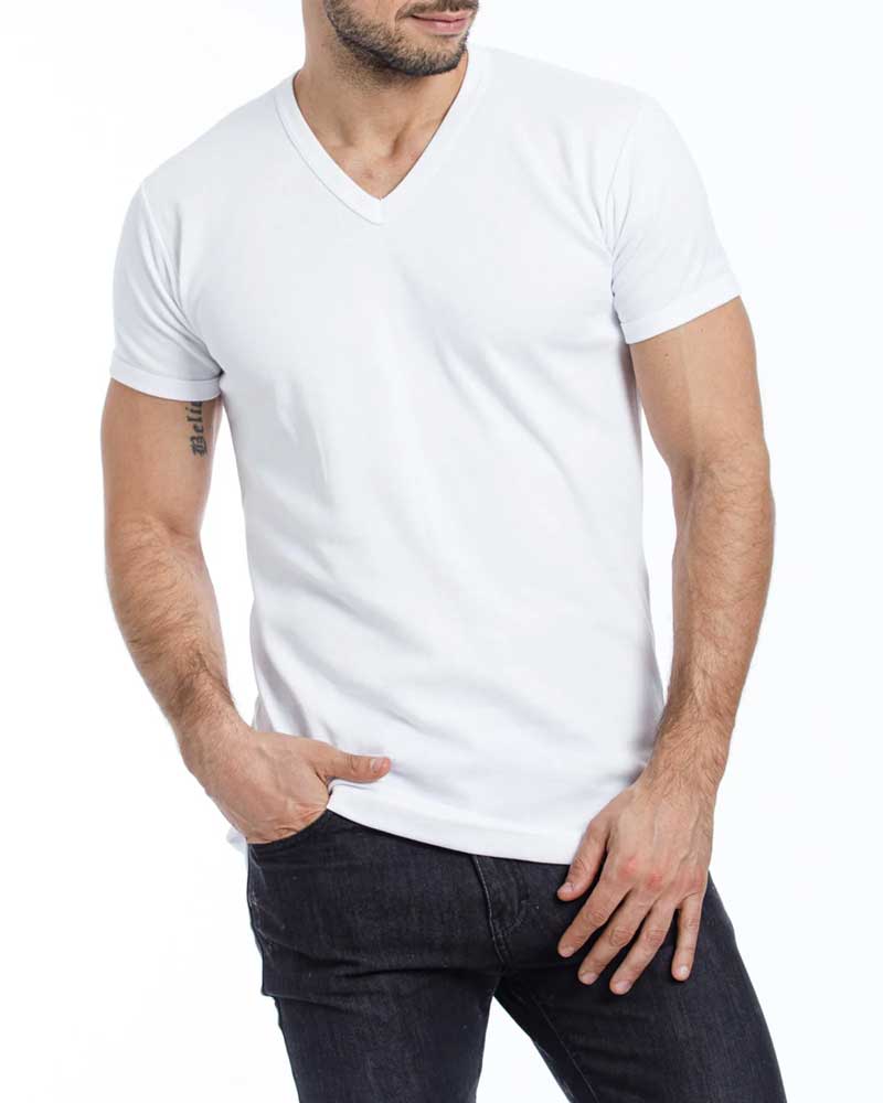 EYELIT 192 T 42.L CAMISETA TERMICA MANGA CORTA CUELLO EN V BLANCA