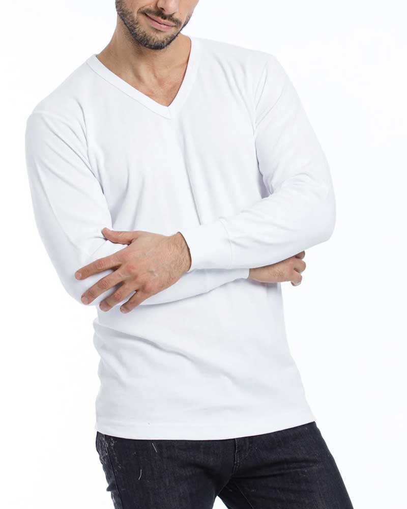 EYELIT 194 T 42.L CAMISETA TERMICA MANGA LARGA CUELLO V BLANCA