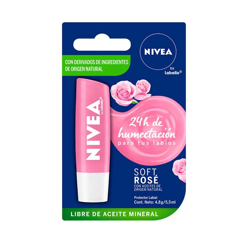 NIVEA LABELLO SOFT ROSE X 4,8 G