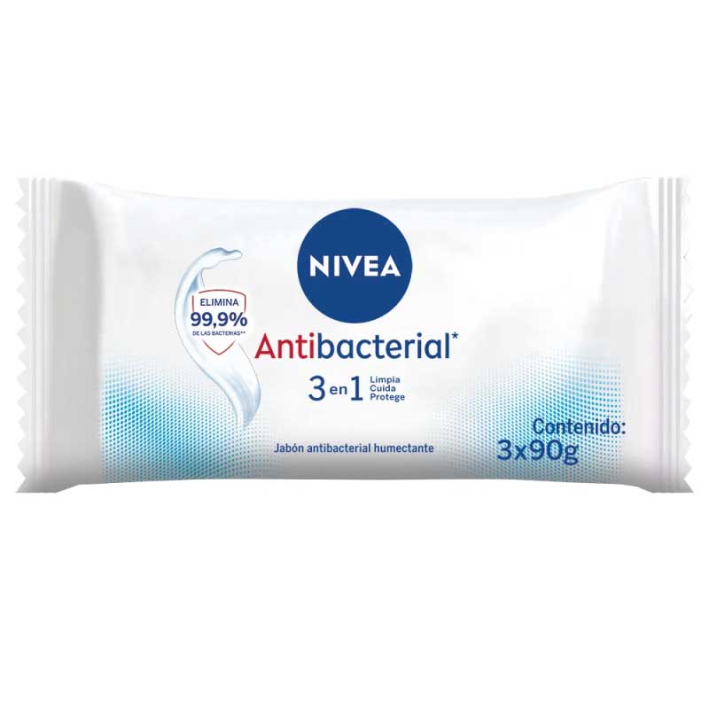 NIVEA BATH CARE JABON ANTIBACTERIAL 3EN1 3 X90 G