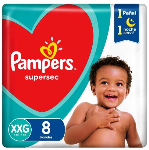 PAMPERS SUPERSEC PANALES XXG X 8 U