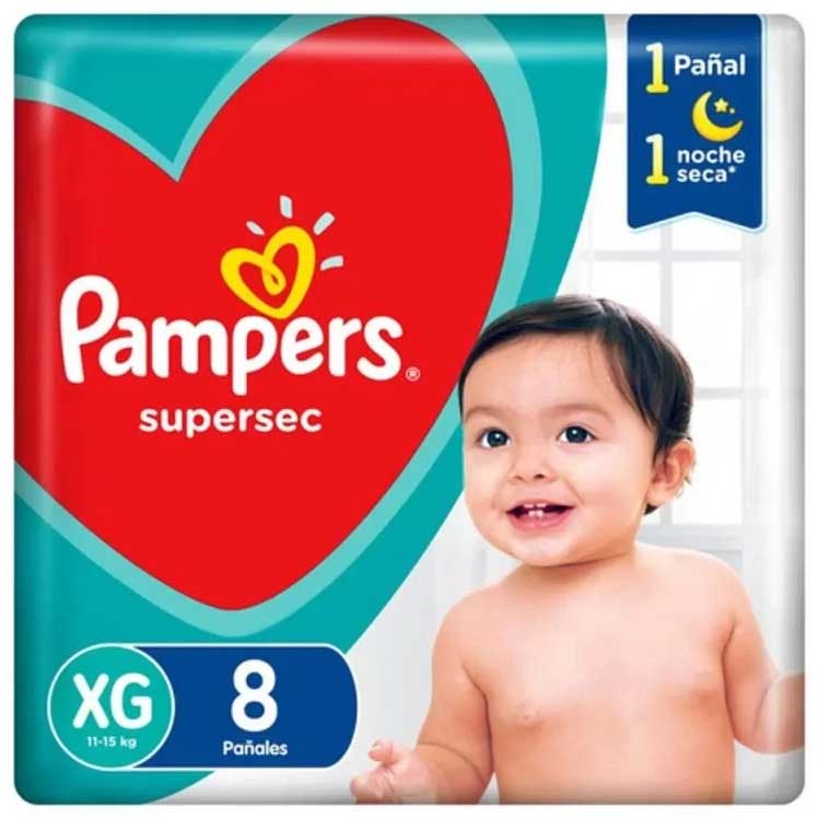 PAMPERS SUPERSEC PANALES XG X 8 U