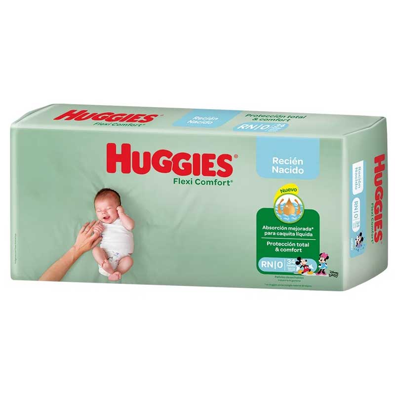 HUGGIES PANALES FLEXI COMFORT RN X 34 U